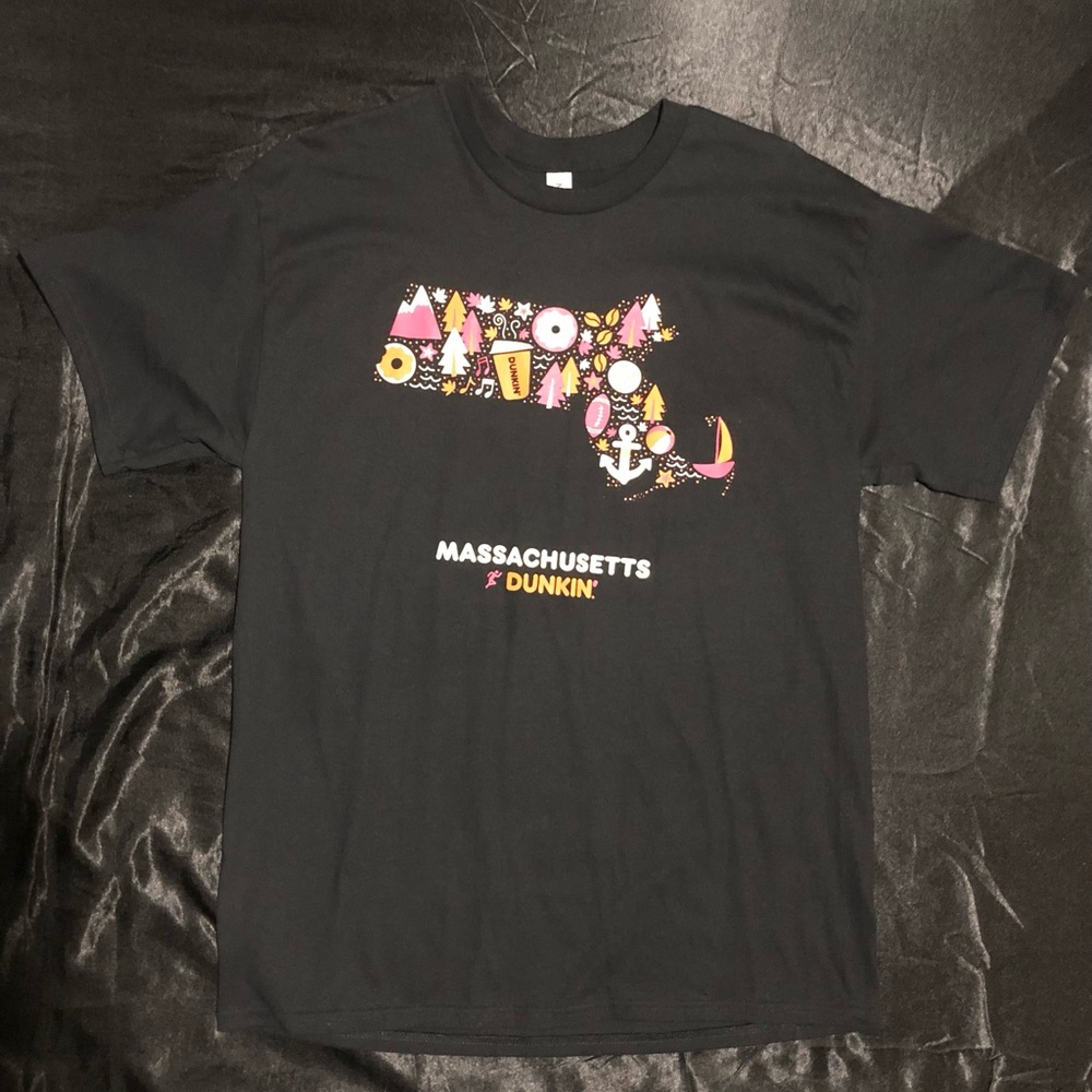 Black Massachusetts Dunkin' T-Shirt